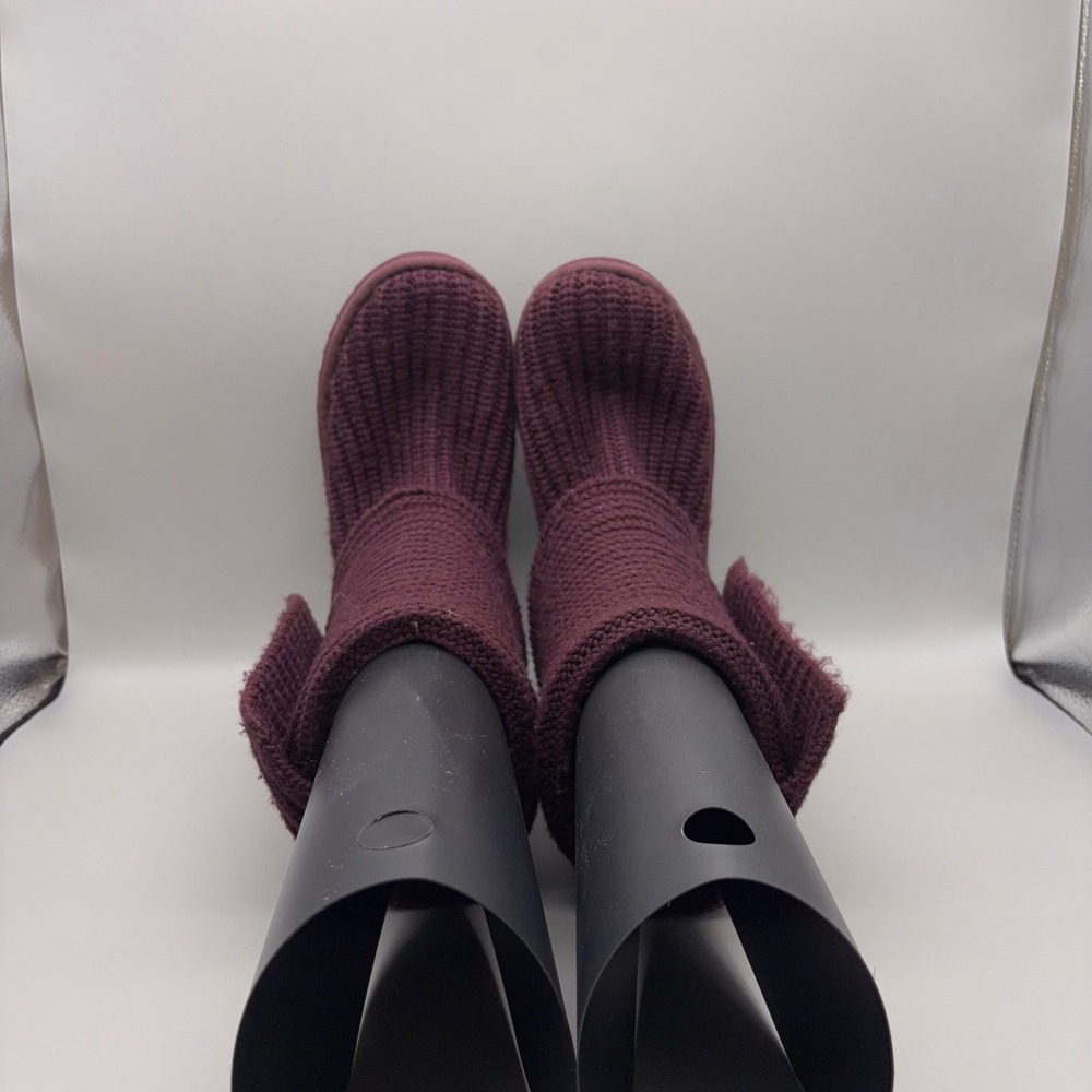 UGG Argyle Knit Boots Womens 7 Purple Solid Button Down Winter Cozy - Picture 10 of 12
